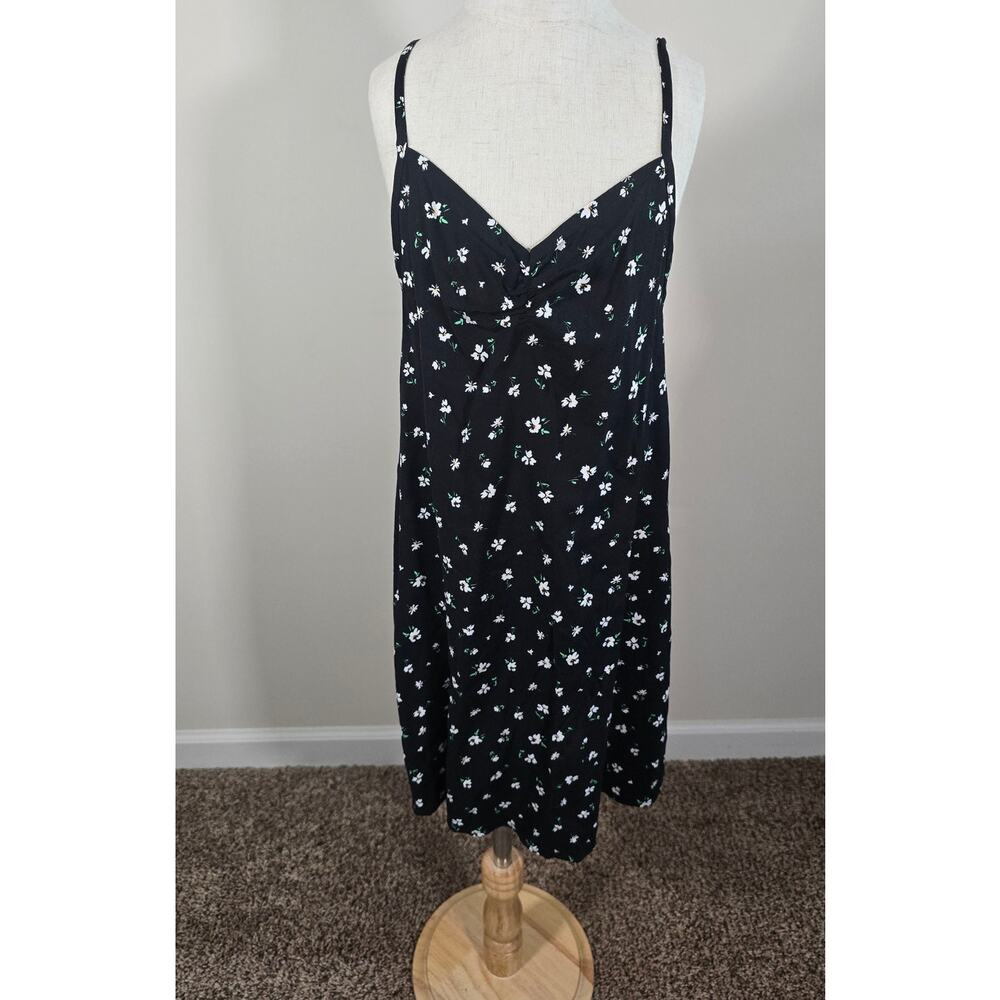 Social Academy Ellis Skater Dress Black Floral Adjustable Straps Girls Size 8